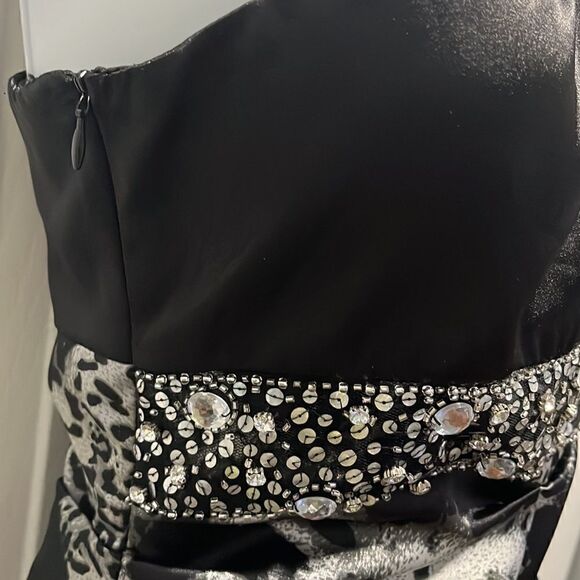 Jump Apparel One Shoulder Bedazzled Scrunch Dress - Picture 7 of 8